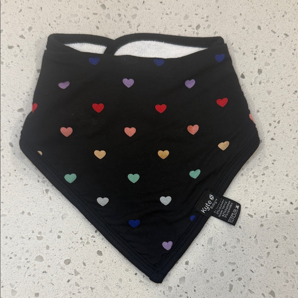 Kyte BABY Bandana Bib {Midnight Rainbow Hearts}